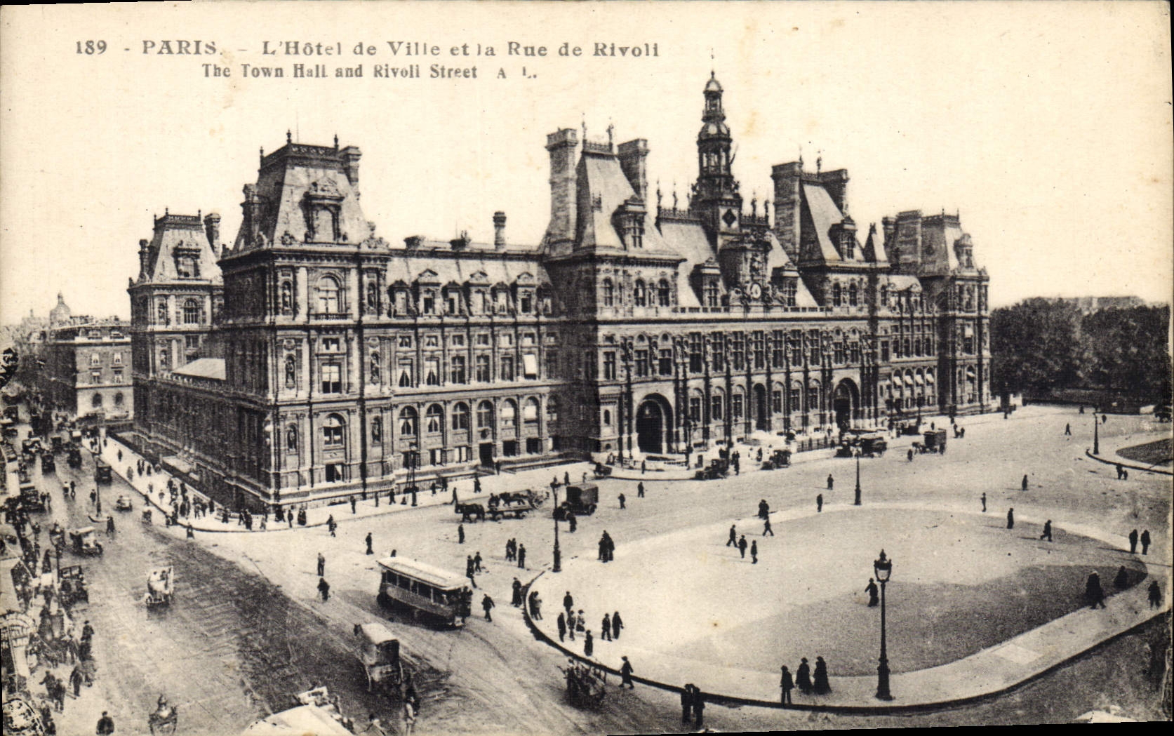 CPA Paris L'Hotel de Ville et la de Rivoli