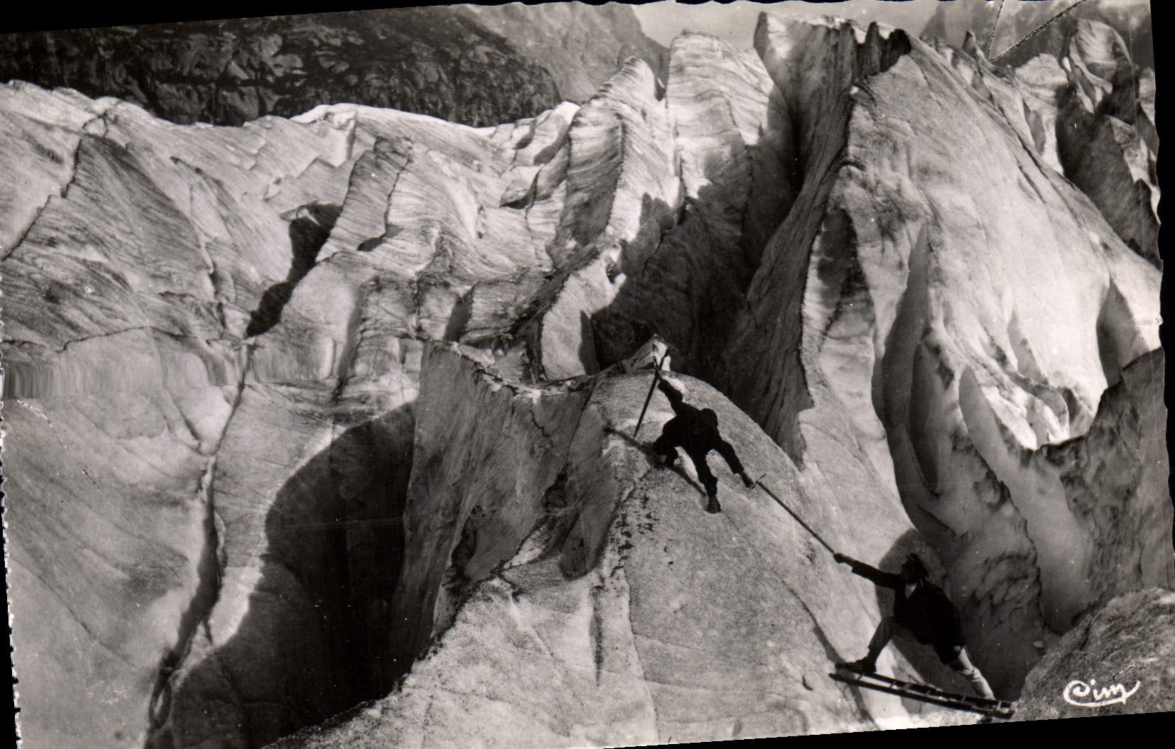 POSTAL MODERNA mar de Chamonix del paso de cracks del hielo