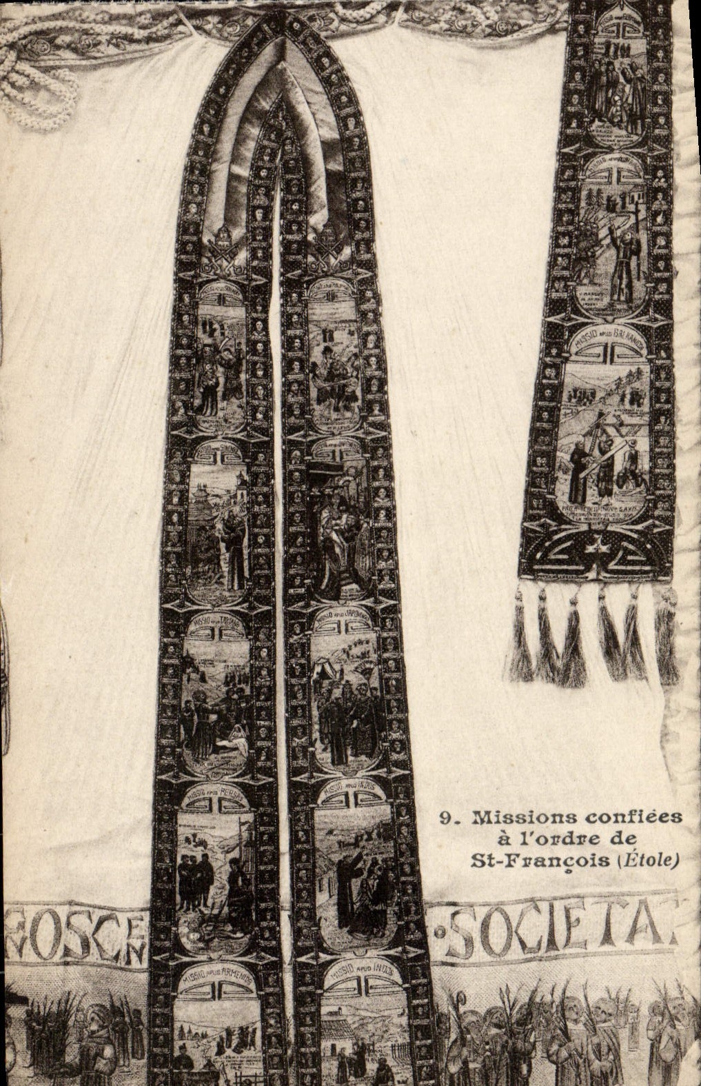 VINTAGE POSTCARD Confiees Missions with the order of St François