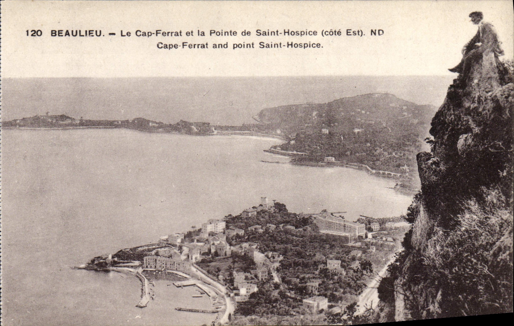 VINTAGE POSTCARD Beaulieu the Cape Ferrat and Top of the Holy Old people's home