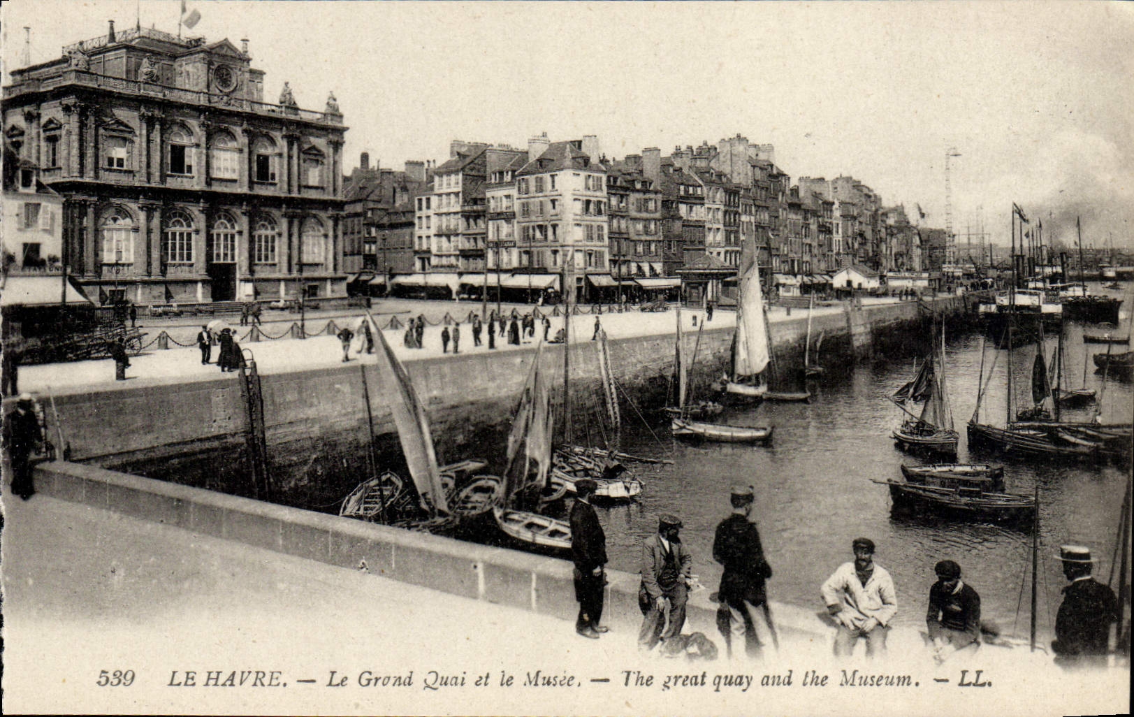 VINTAGE POSTCARD Le Havre the Large Quay and the Museum Boats