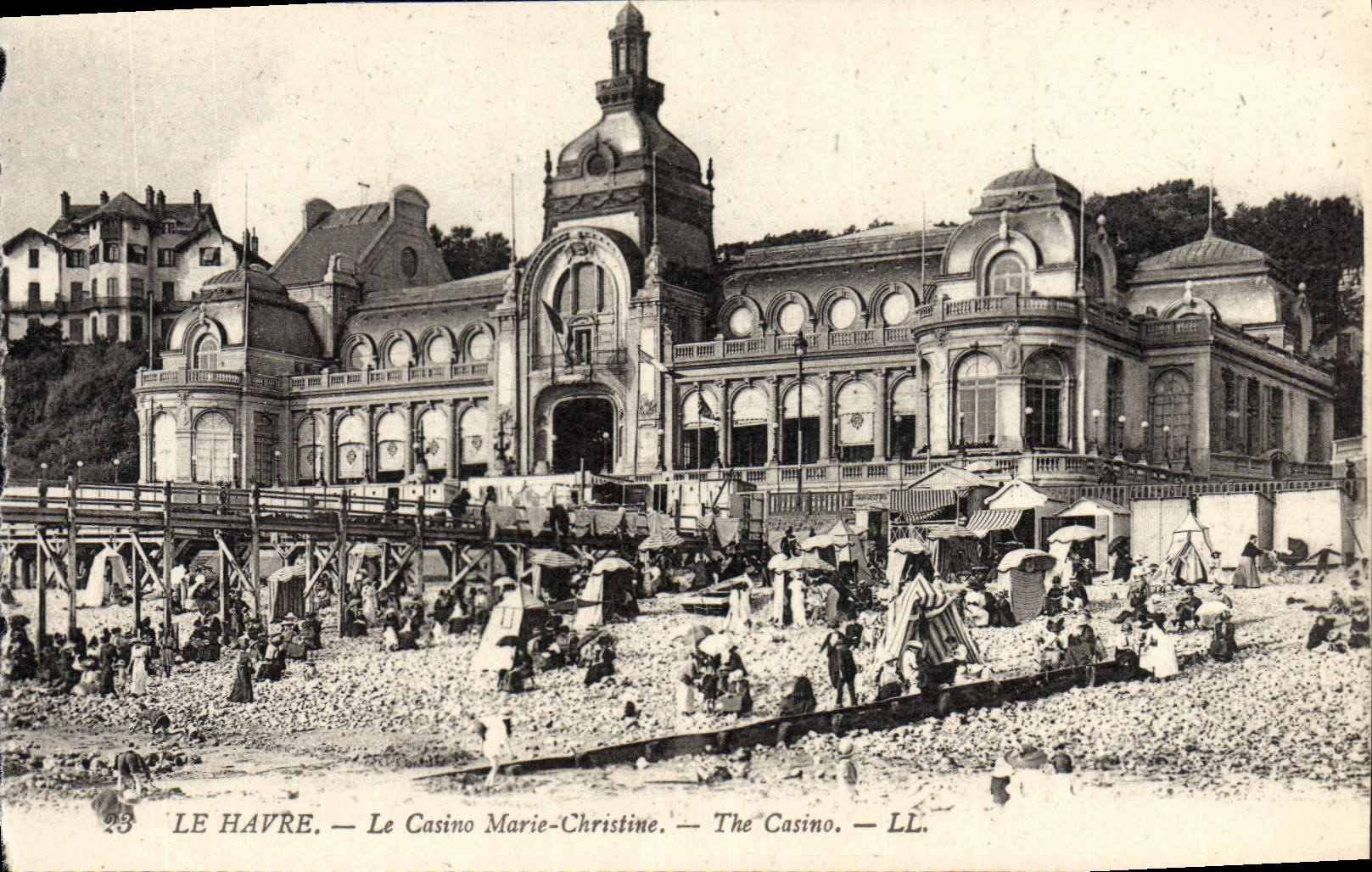 VINTAGE POSTCARD Le Havre the Casino Marie Christine