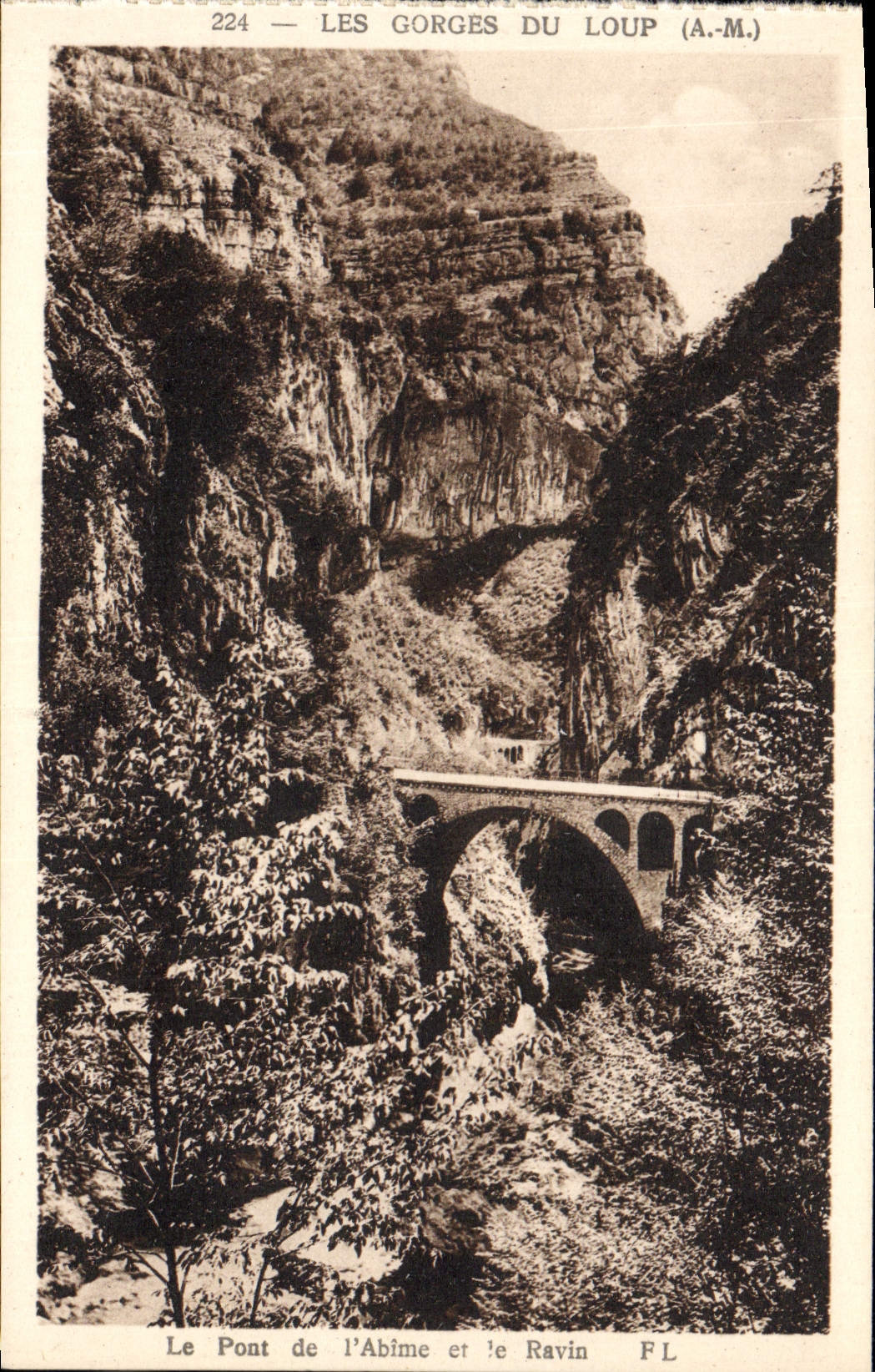 CPA Gourdon Les Gorges Du Loup Le pont de l'abime et le ravin