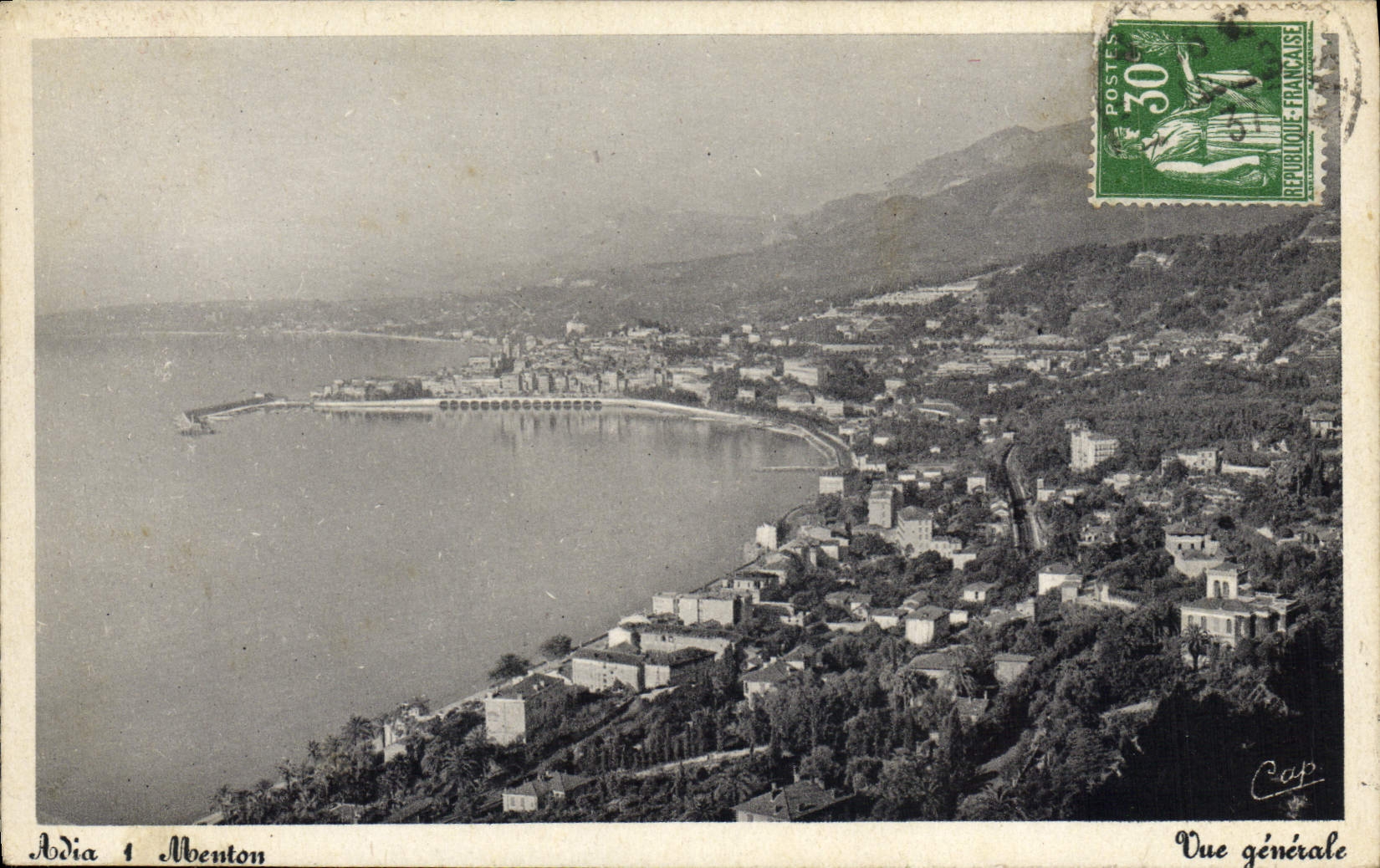 CPA Menton Vue generale 