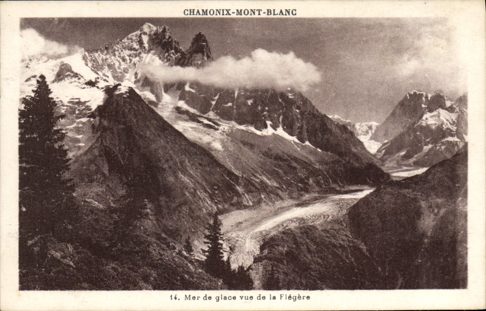 CPA Chamonix Mont Blanc Mer de glace vue de la Flegere