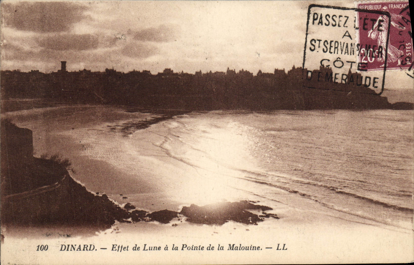 CPA Dinard Effet de Lune a la Pointe de la Malouine