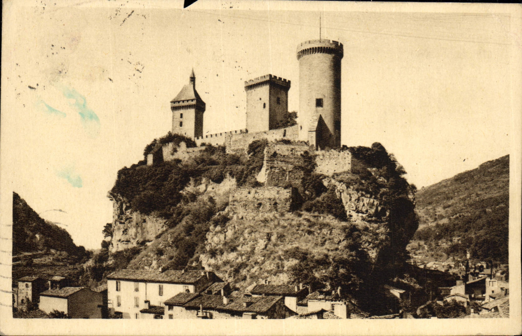 POSTAL Foix de la VENDIMIA la roca y el castillo