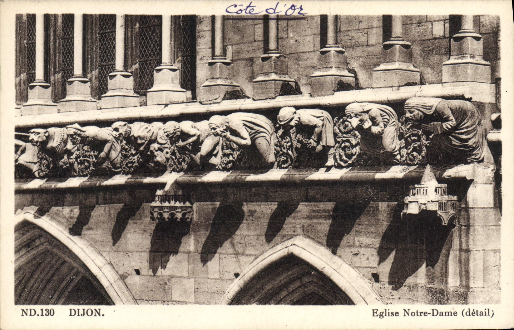 VINTAGE POSTCARD Dijon Notre Dame Church