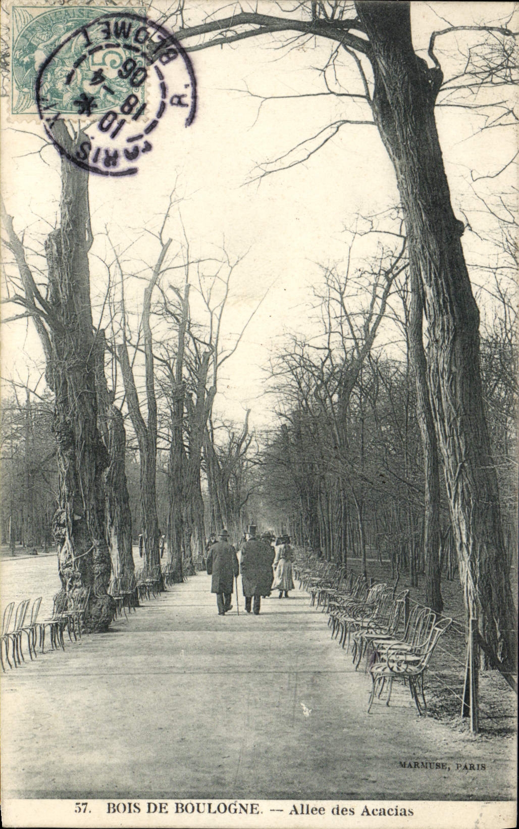 VINTAGE POSTCARD Bois de Boulogne Gone of the Acacias