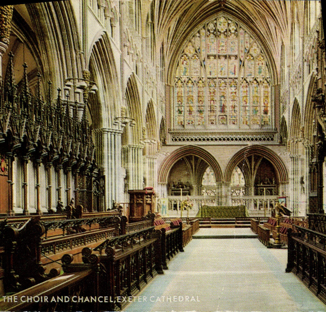 MODERN CARD To choir and Chancel Exeter catedral