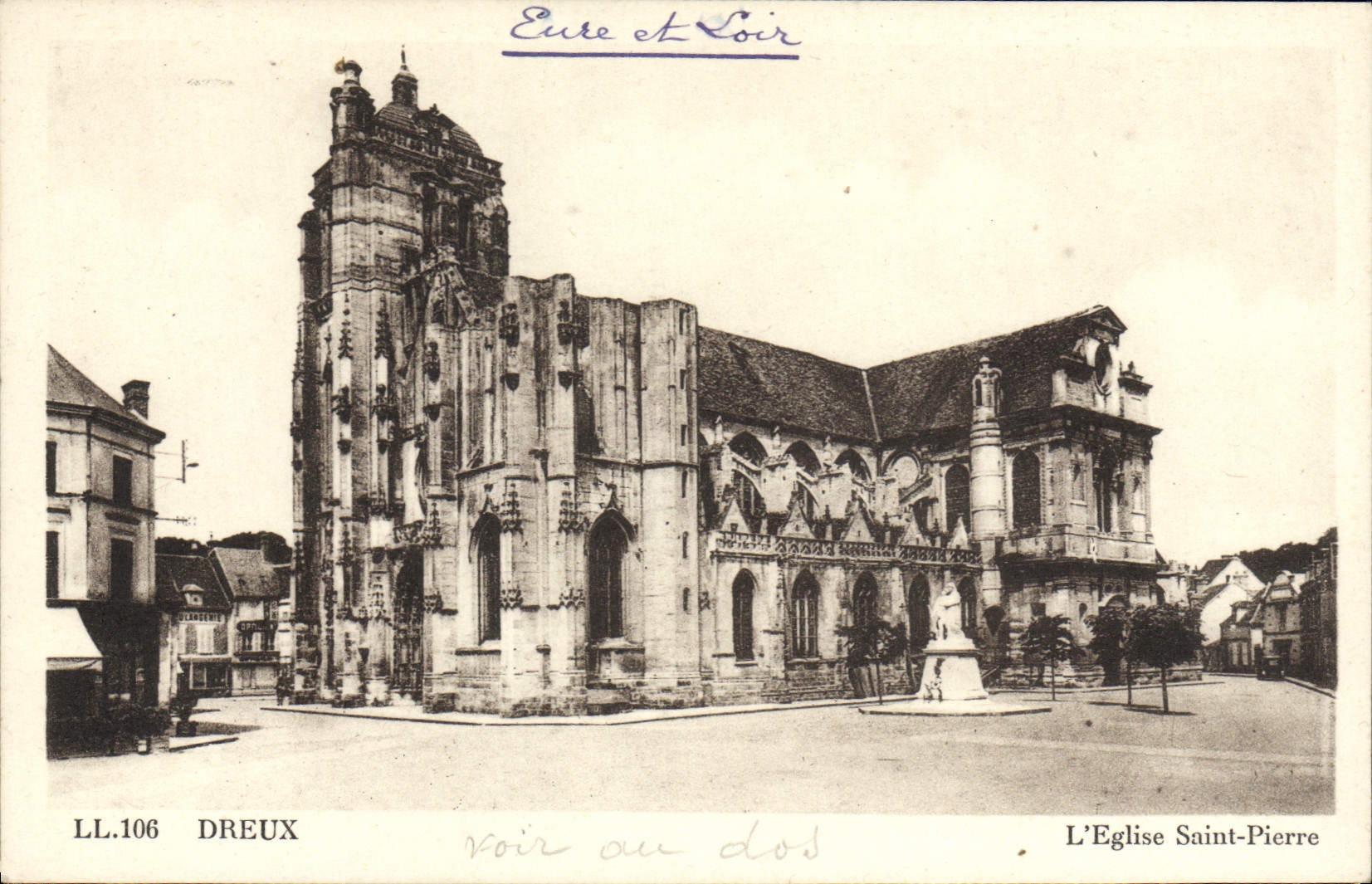 VINTAGE POSTCARD Dreux the Church Saint Pierre
