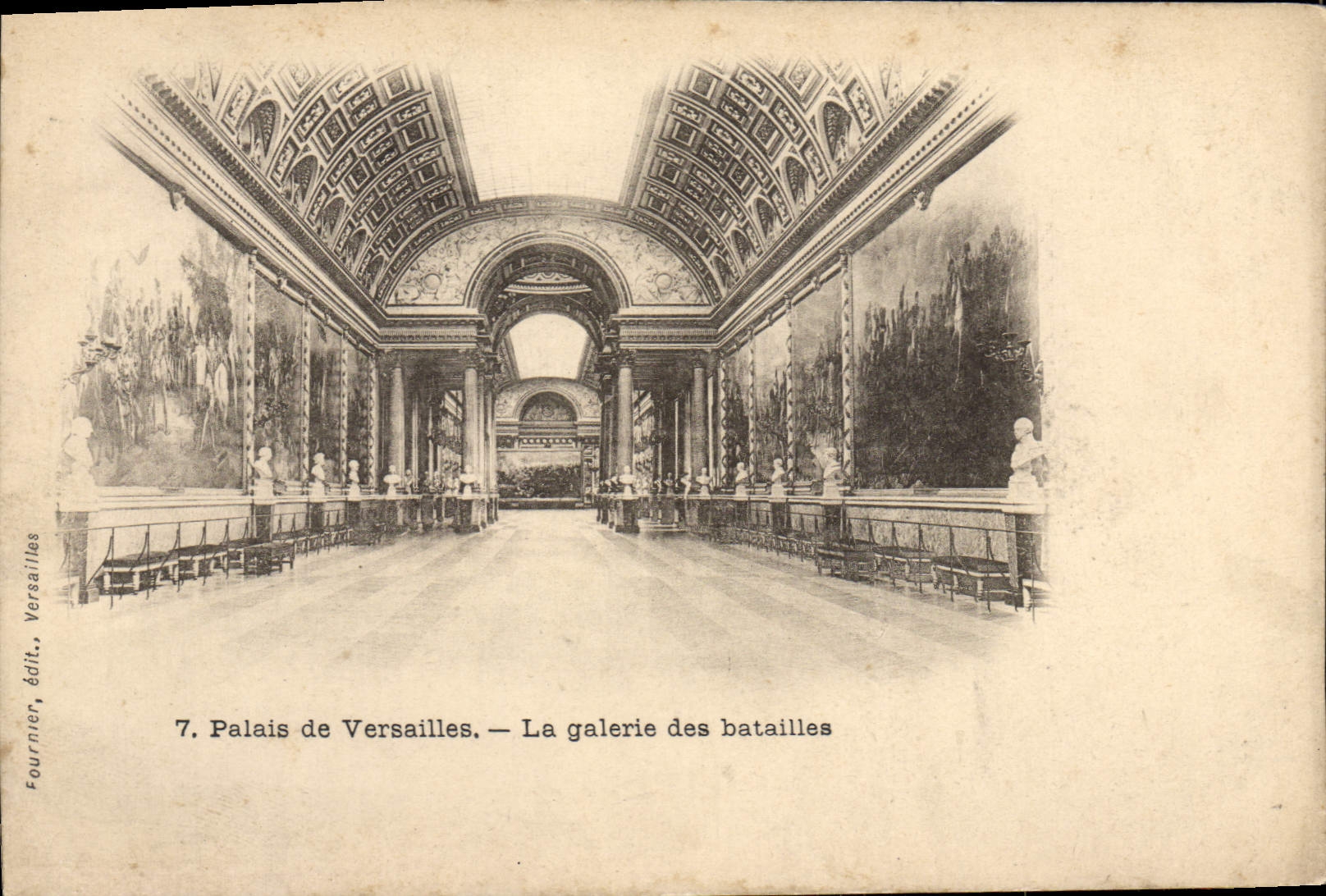 VINTAGE POSTCARD Palate of Versailles the Gallery of the Battles