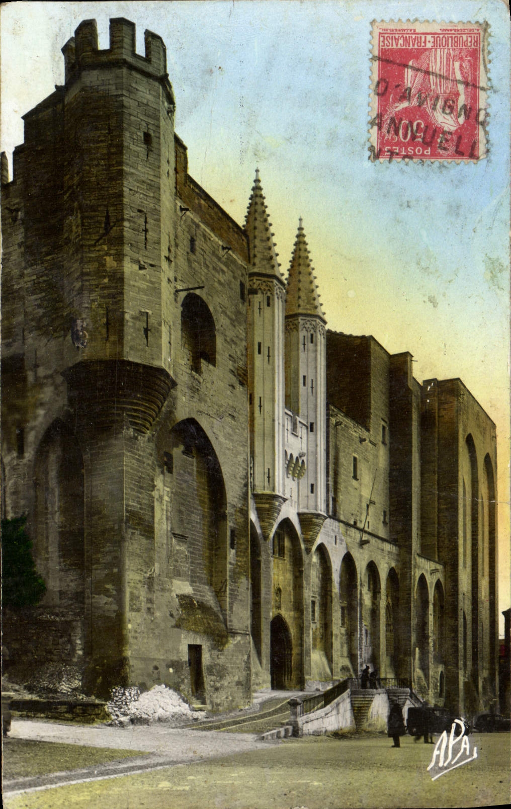 MODERN CARD Avignon Main door of the Palate of the Popes