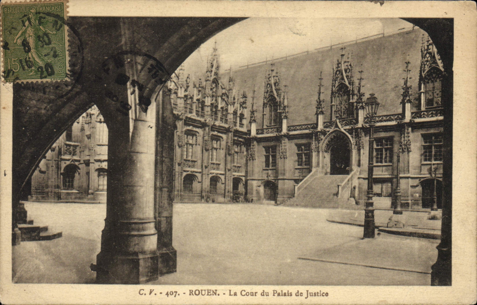 VINTAGE POSTCARD Rouen Court of the Palate of Justlce