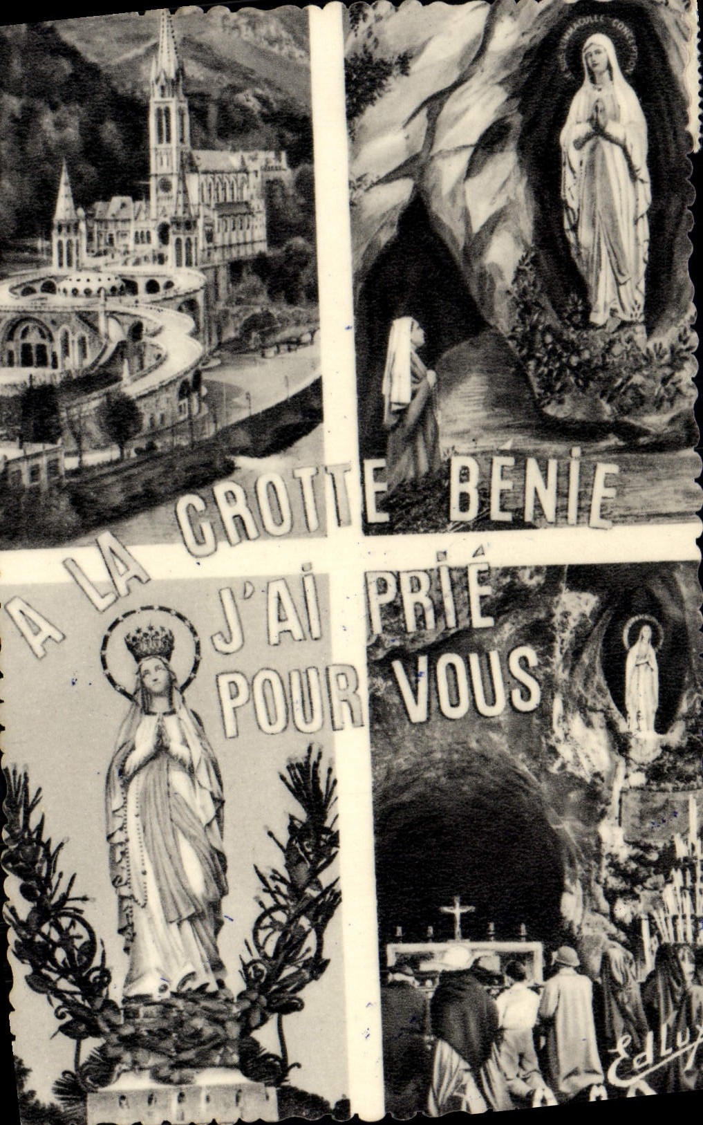 POSTAL de la VENDIMIA pesada el aspecto de la basílica la cueva la Virgen de Couronnee