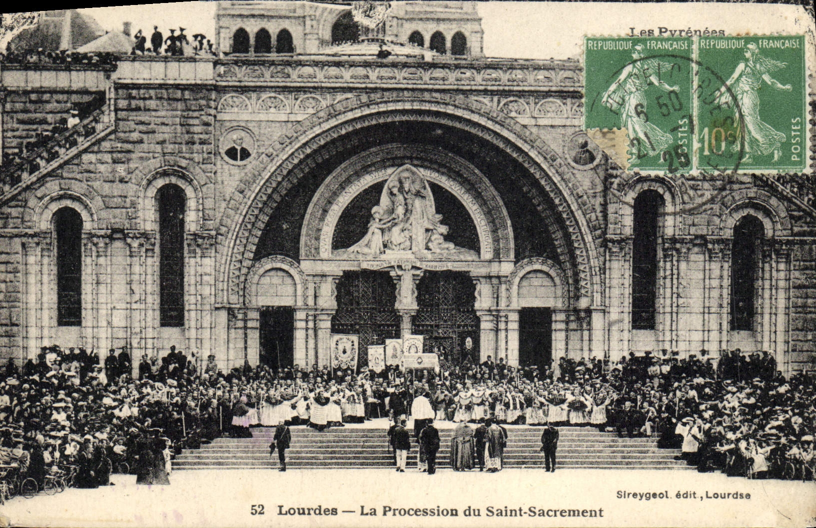 POSTAL de la VENDIMIA pesada la procesión del sacramento bendecido