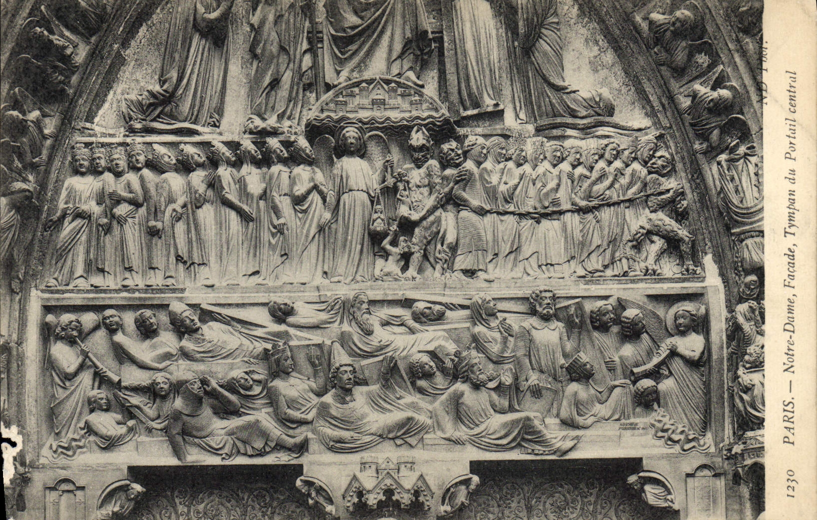 CPA Paris Notre Dame Facade Tympan du portail central