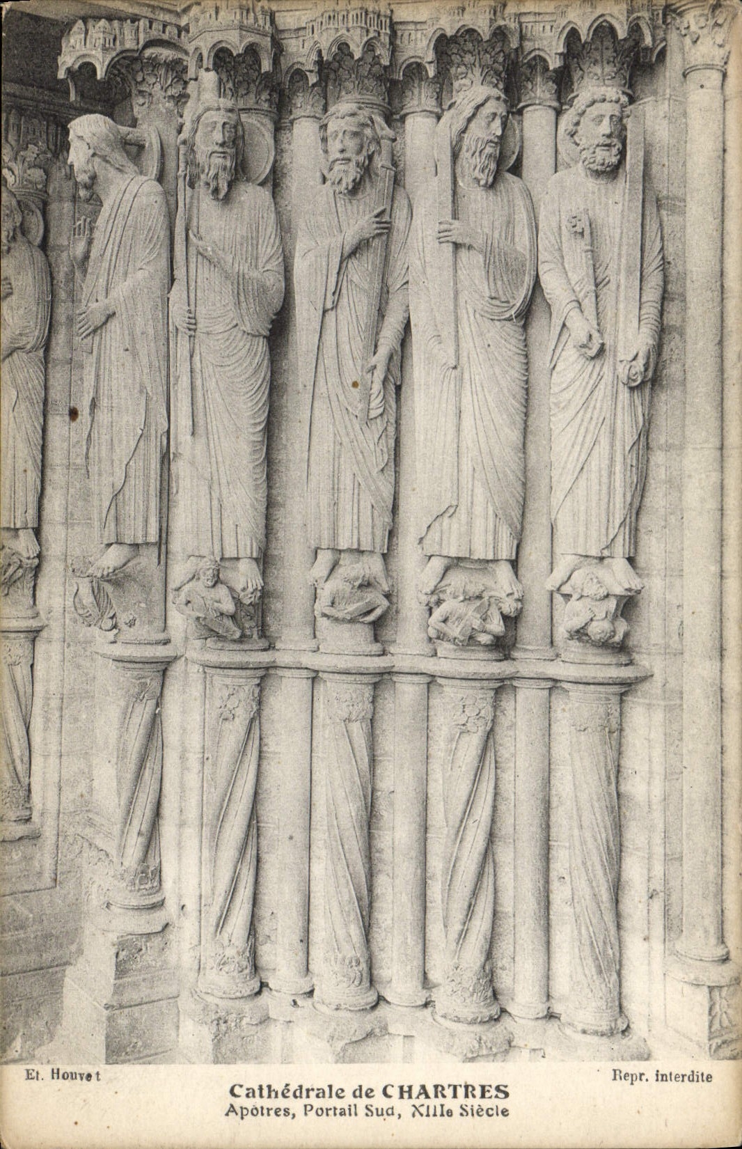 CPA Cathedrale de Chartres Apotres Portail Sud