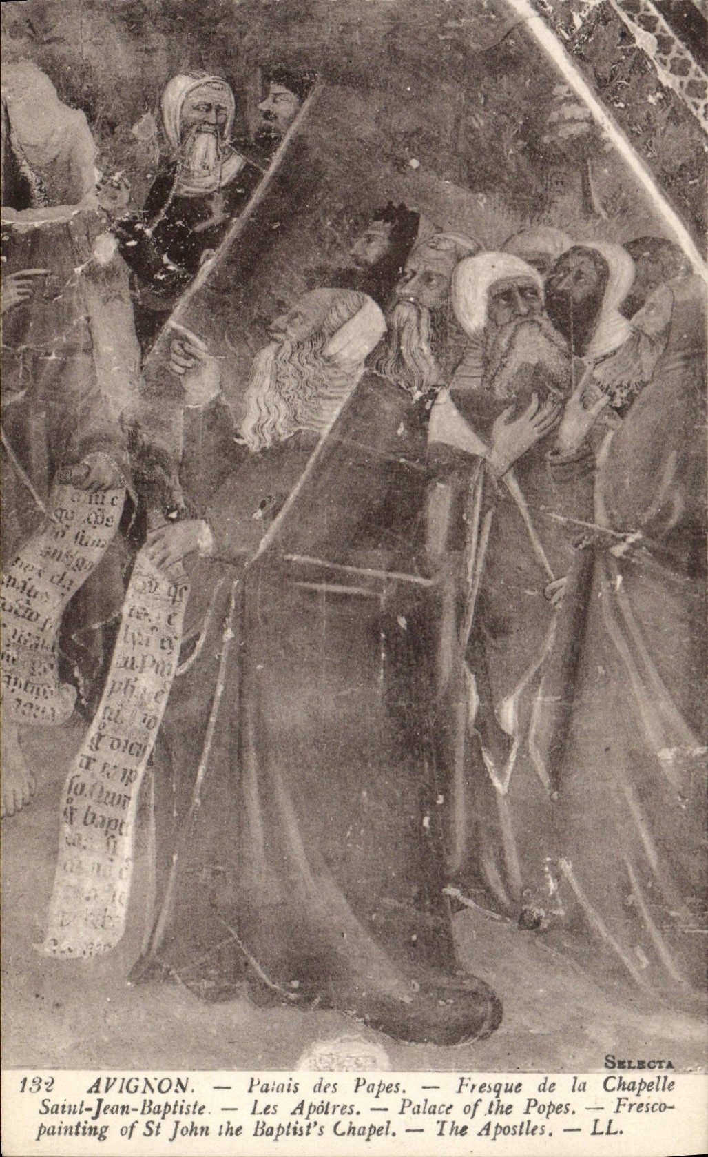 Paladar de Avignon de la POSTAL de la VENDIMIA de los papas Fresco de la cámara acorazada de los apóstoles del Bautista de Jean Saint