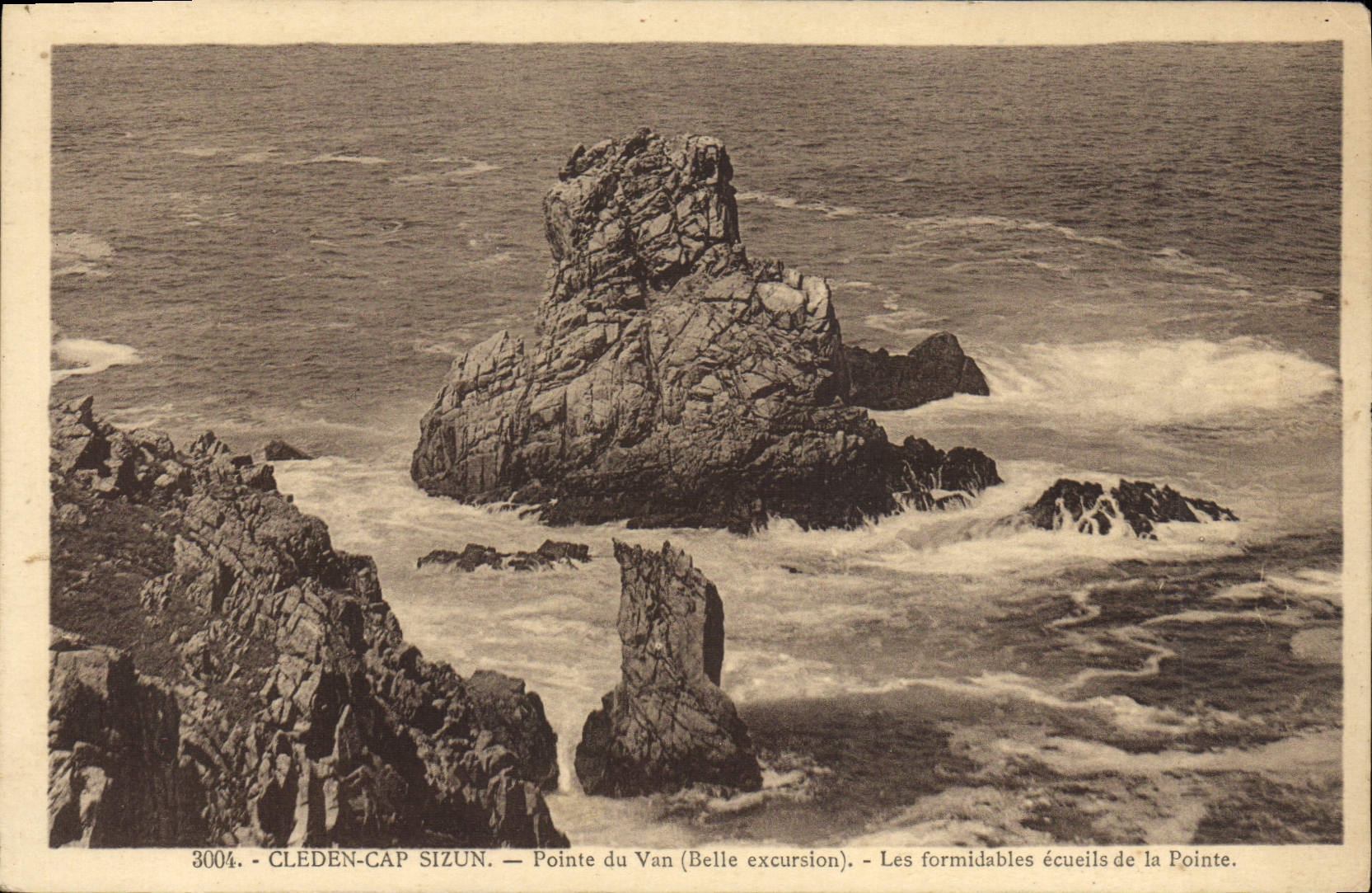 Puntos de Sizun del cabo de Cleden de la POSTAL de la VENDIMIA de Van Ecueils del punto