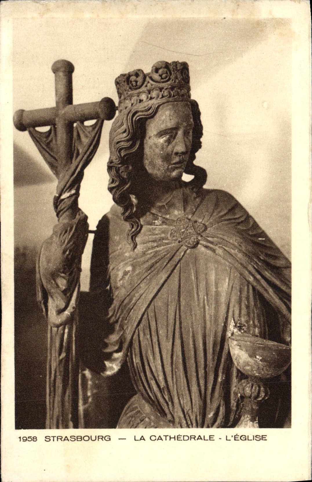 POSTAL Estrasburgo de la VENDIMIA la catedral la iglesia