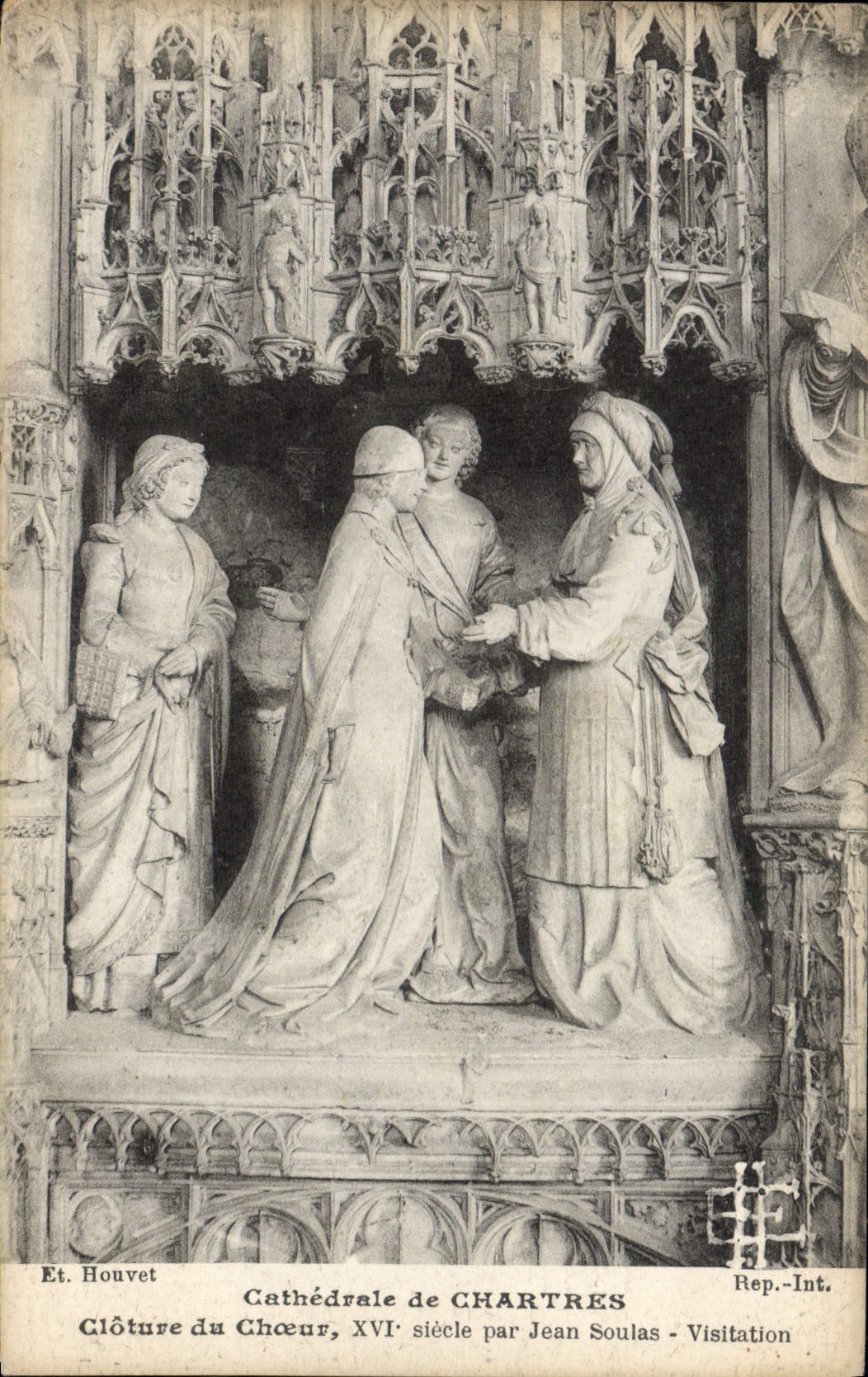 La POSTAL Cathedrale de la VENDIMIA de Chartres incluye el Visitation del estribillo