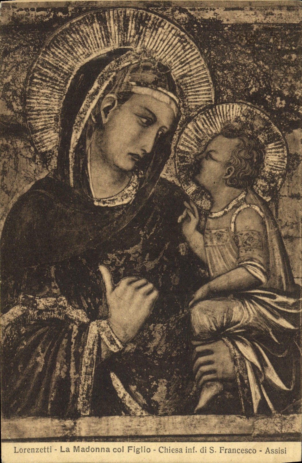 CPA Lorenzetti La Madonna Col Figlio Chiesa inf di S Francesco Assisi