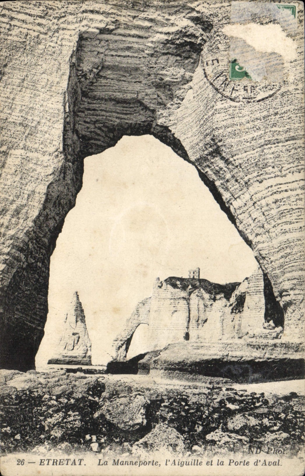 VINTAGE POSTCARD Etretat Manneporte I' Aiguille And the Gate Of Downstream