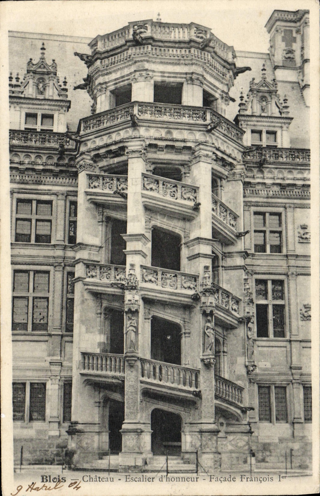 CPA Blois Chateau Escalier D'Honneur Facade Francois 1er