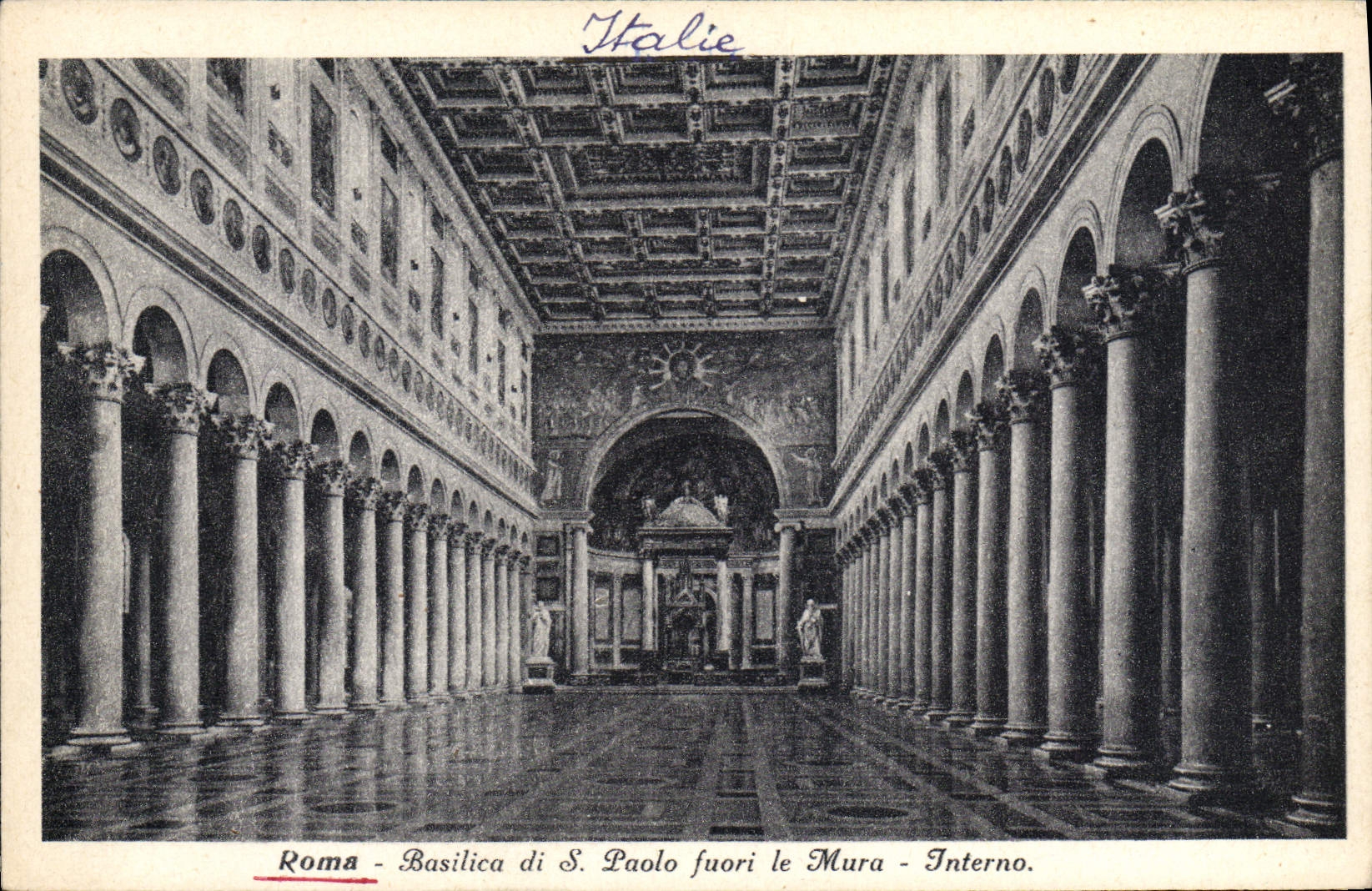La POSTAL Roma Basilica Di Pablo Fuori de la VENDIMIA la emparedó Interno