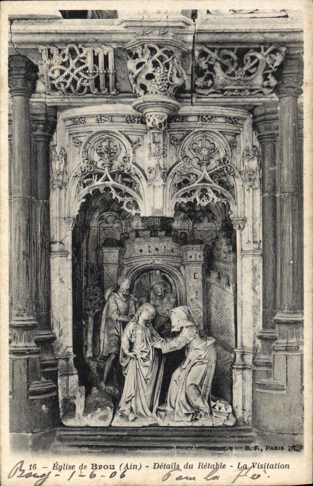 VINTAGE POSTCARD Church Of Husks Details of the retable Visitation