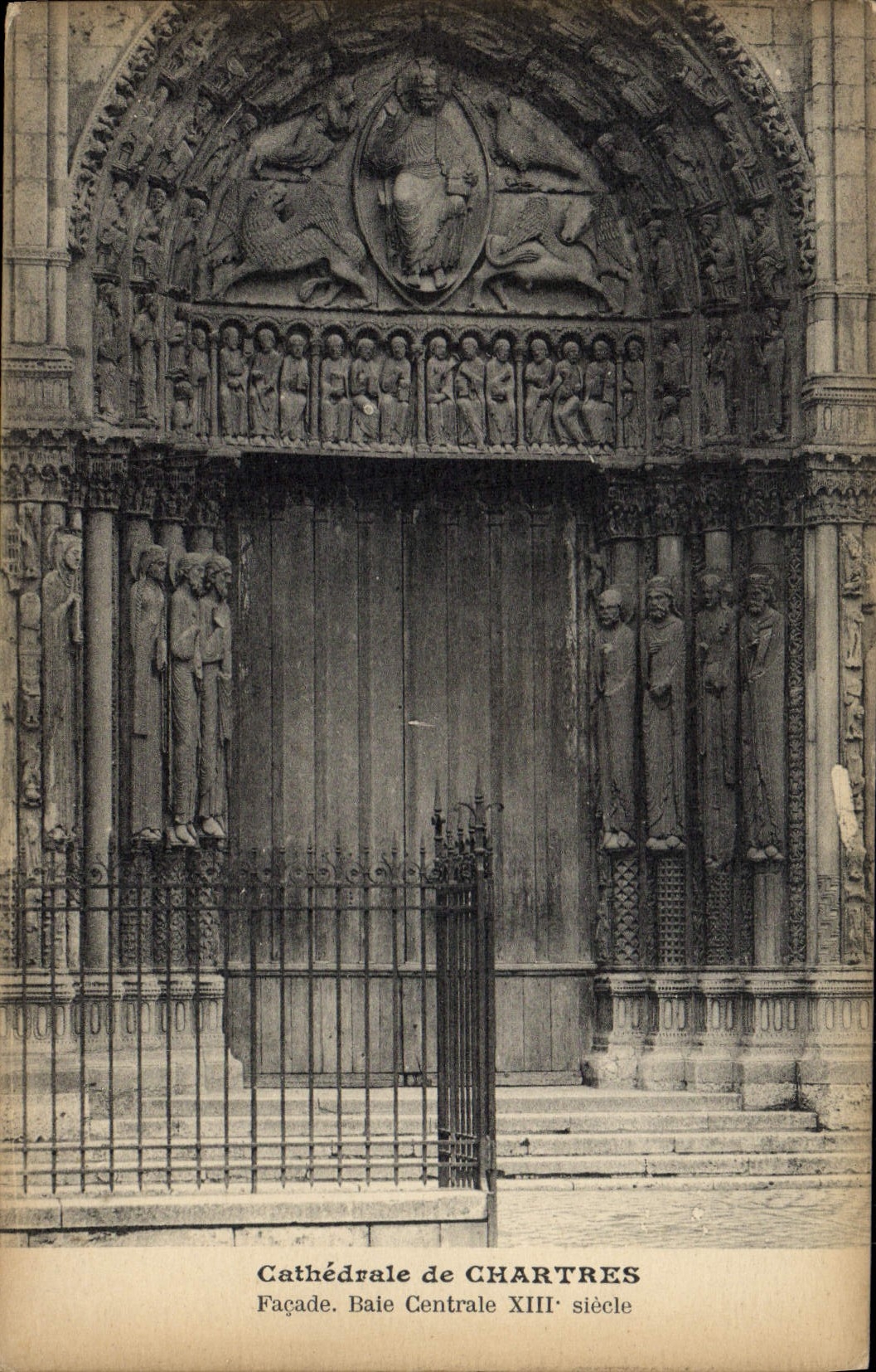 Catedral de la POSTAL de la VENDIMIA de la bahía de la central del ataque frontal de Chartres