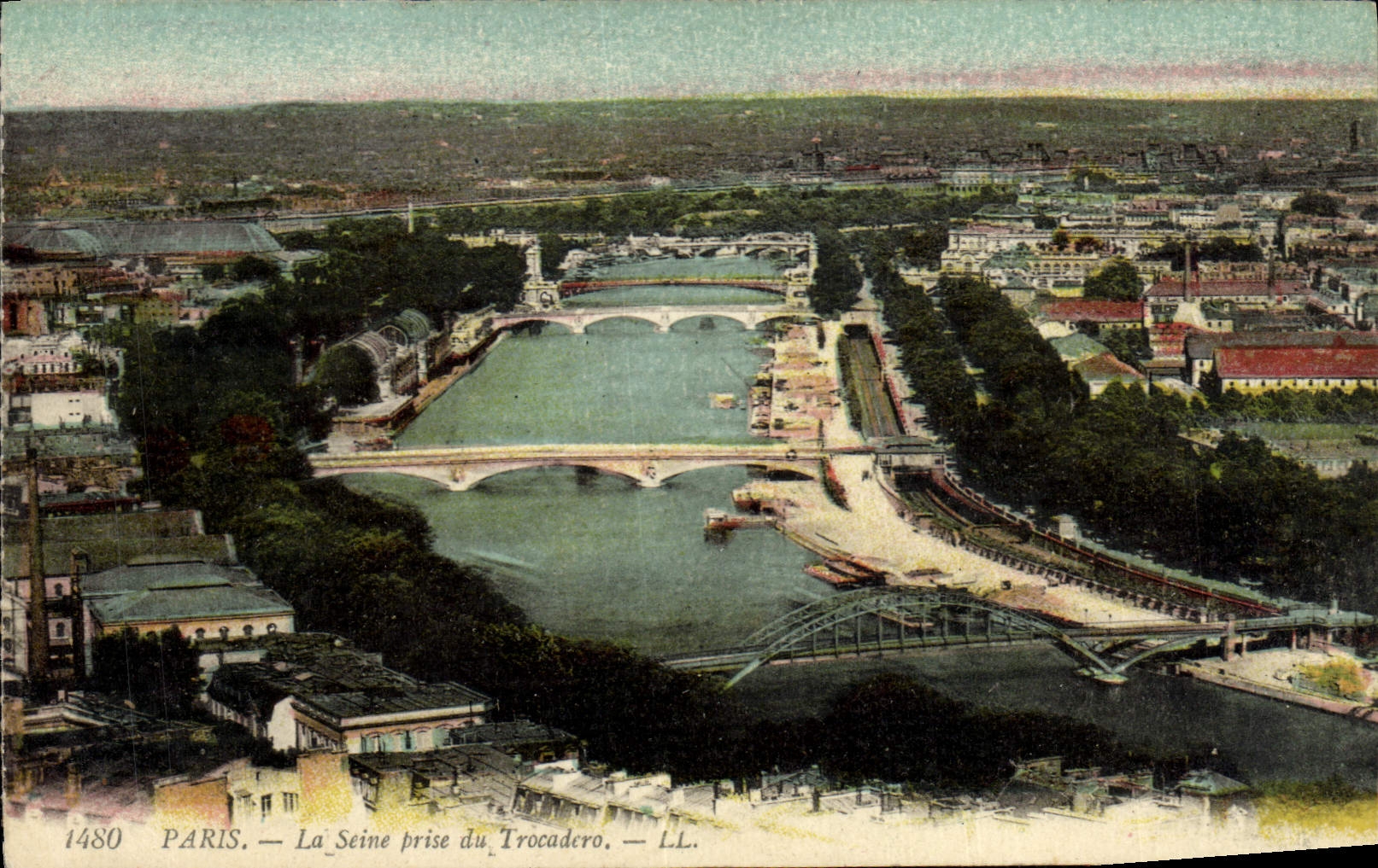 CPA Paris La Seine Prise Du Trocadero