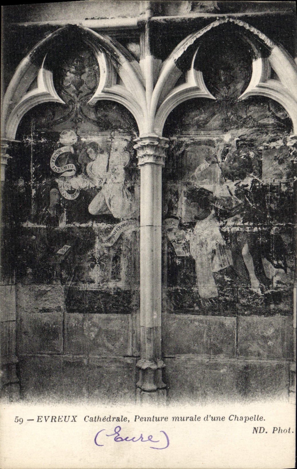 VINTAGE POSTCARD Evreux Cathadrale Mural Strap hinge Of a Vault