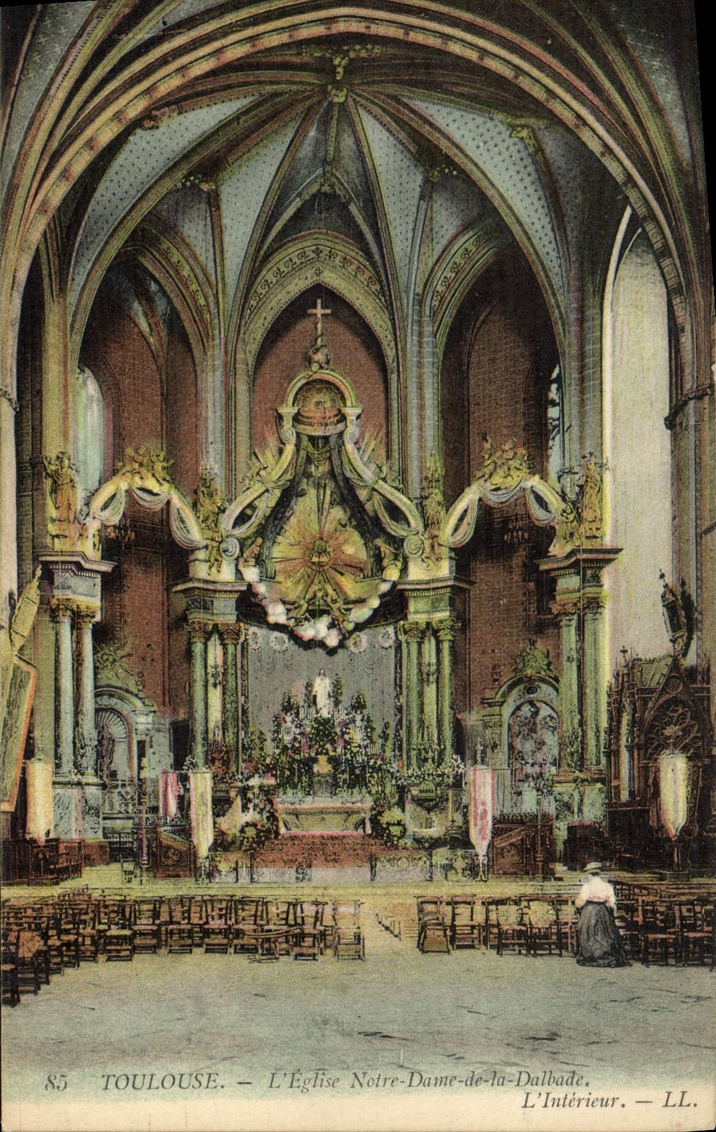 VINTAGE POSTCARD Toulouse the Notre Dame Church Of Dalbade interior