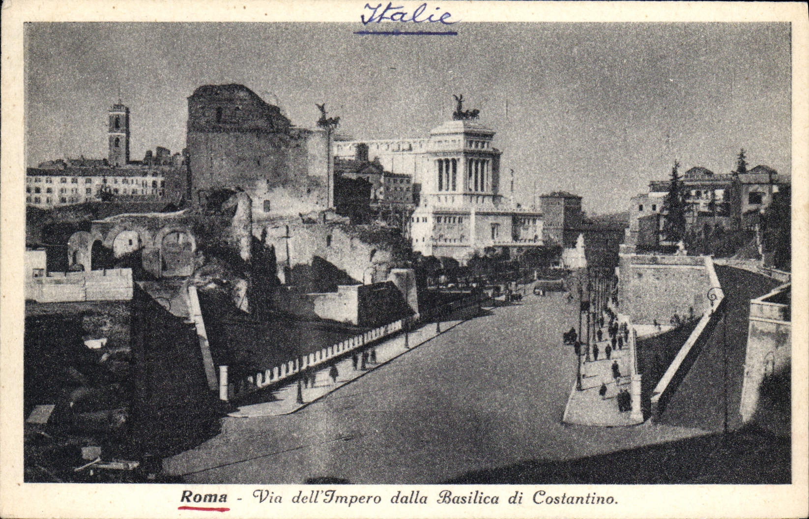 POSTAL Roma de la VENDIMIA vía Dell Basilica pavimentada Impero Di Constantino