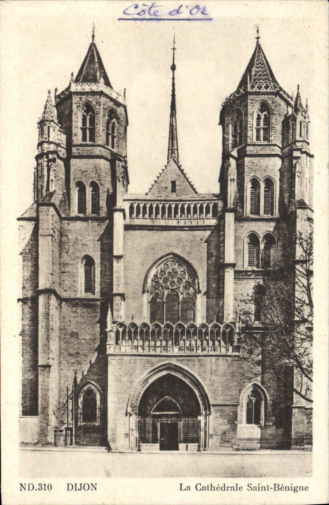 VINTAGE POSTCARD Dijon the Benign Cathedral Holy