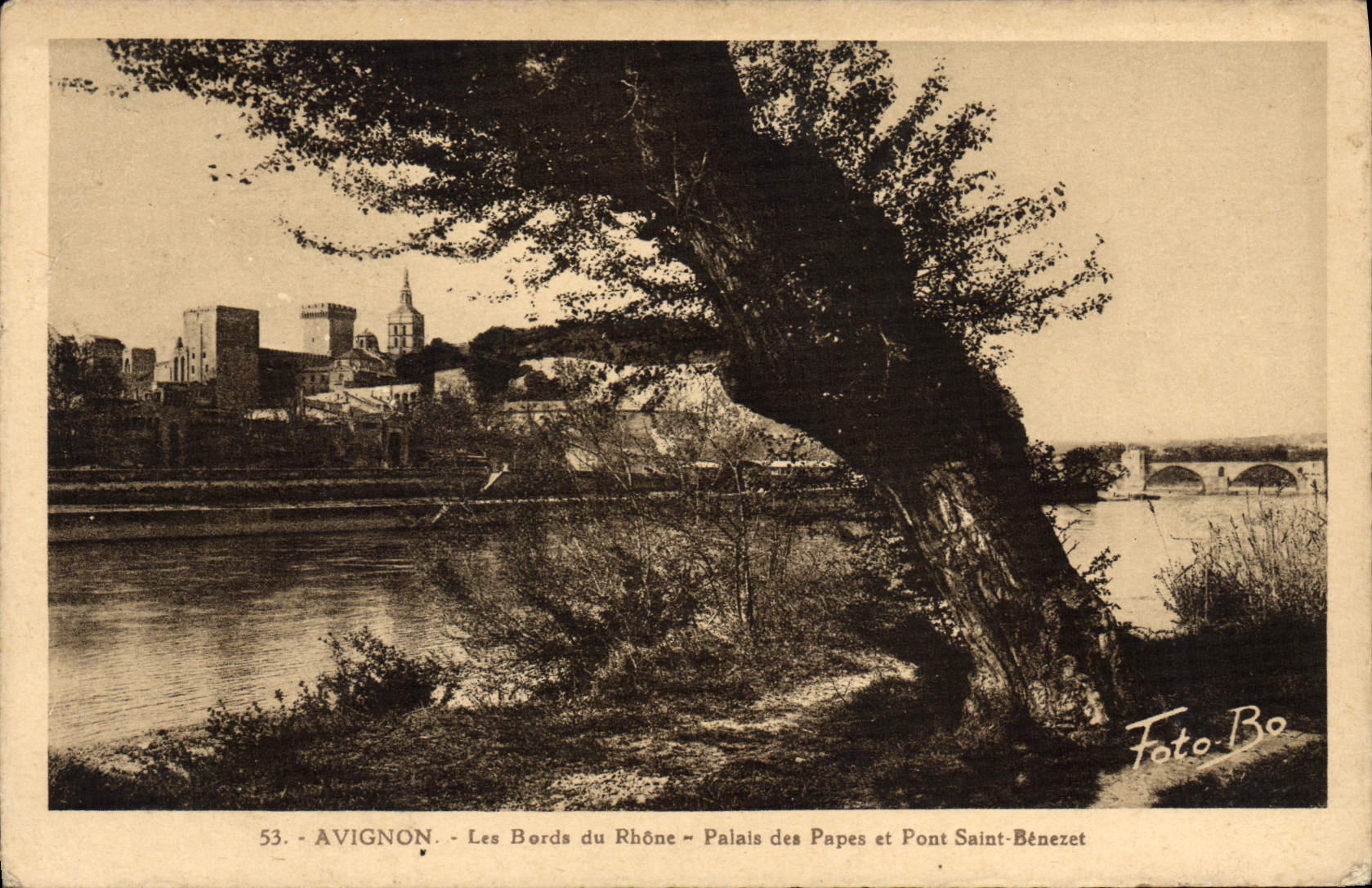 Bordes de Avignon de la POSTAL de la VENDIMIA del paladar de Rhone de los papas y del puente santo Benezet