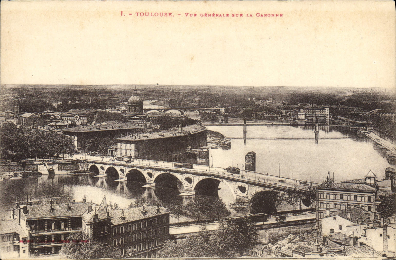 CPA Toulouse Vue Generale Sur La Garonne