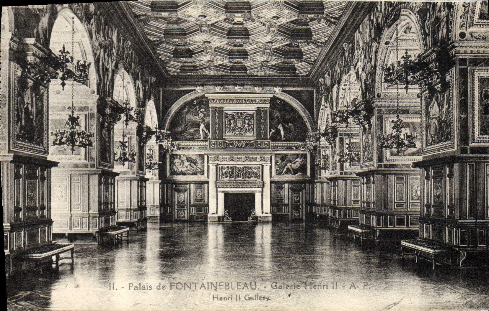 CPA Fontainebleau Galerie Henri II