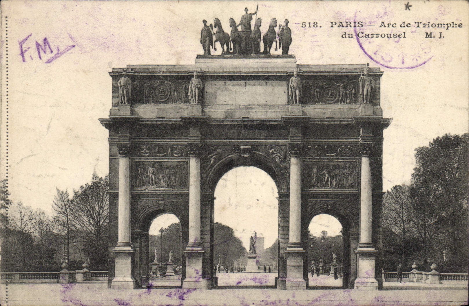 CPA Paris Arc De Triomphe du Carrousel