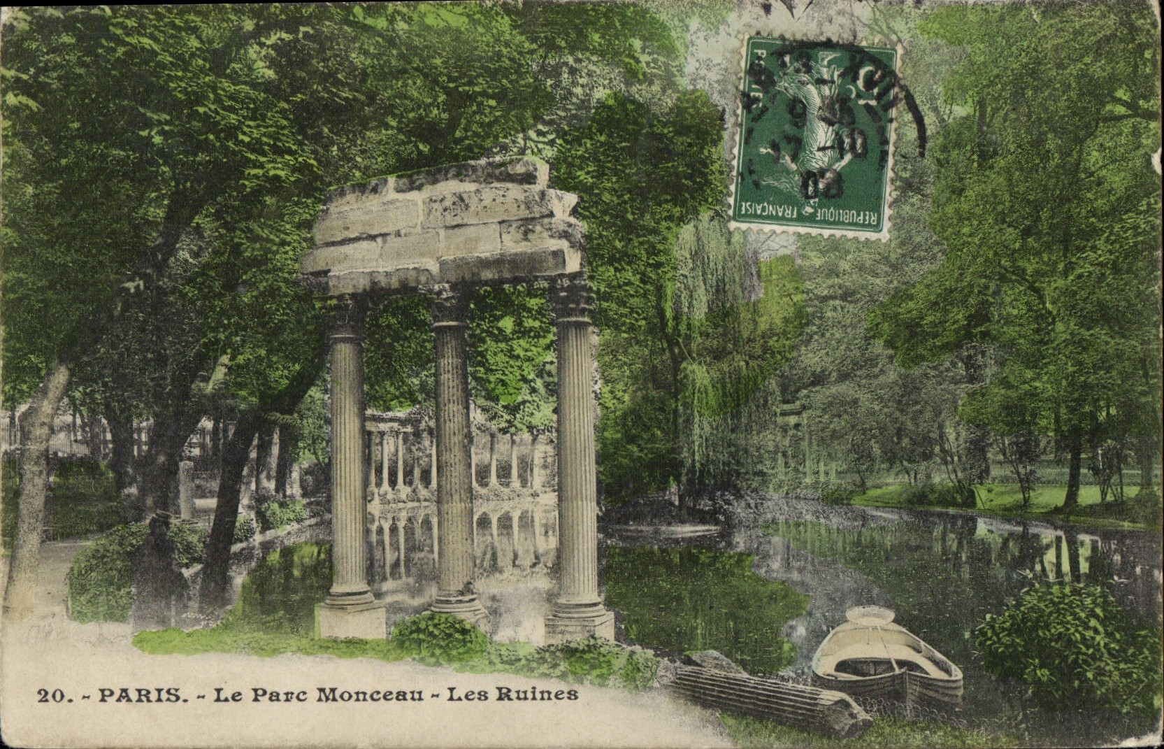 VINTAGE POSTCARD Paris the Park Heap Ruins