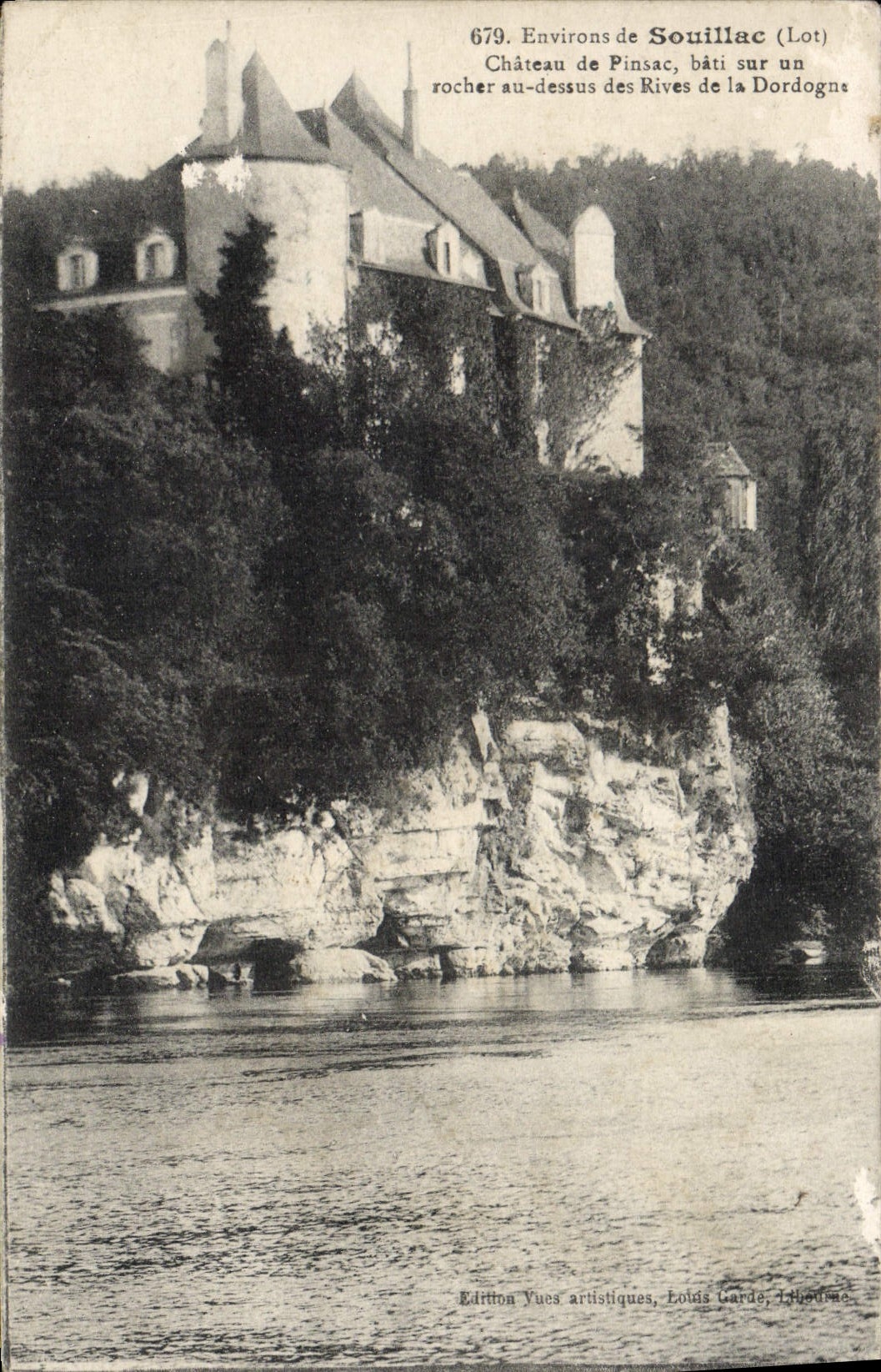 VINTAGE POSTCARD Souillac Castle De Pinsac Banks of the Dordogne