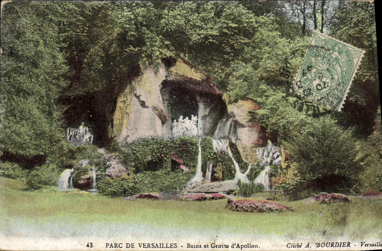 VINTAGE POSTCARD Park Of Versailles Baths And Cave Of Apollo