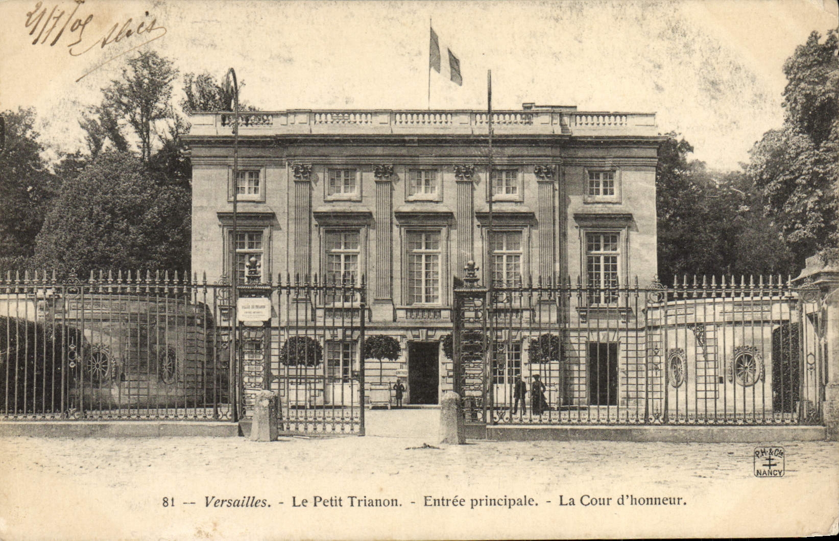 VINTAGE POSTCARD Versailles Small Trianon Main entrance