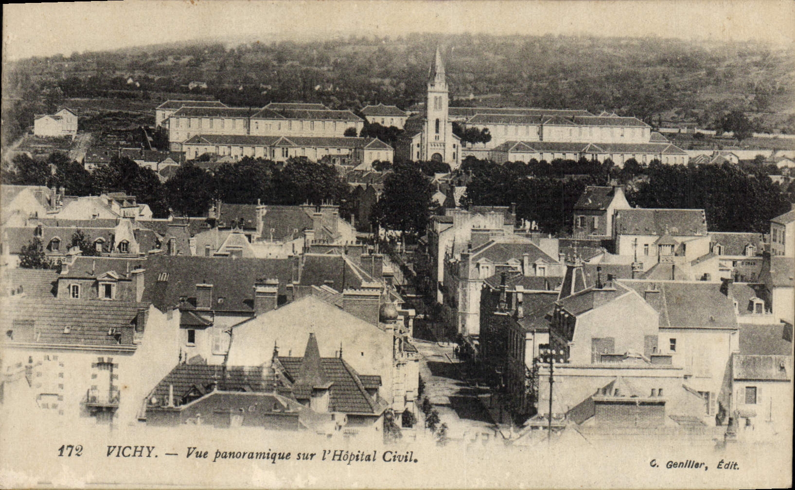 CPA Vichy Vue Panoramique Sur L'Hopital Civil