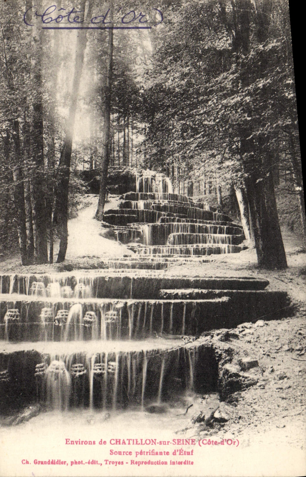 VINTAGE POSTCARD Surroundings of Chatillon on the Seine petrifying Source of Etuf