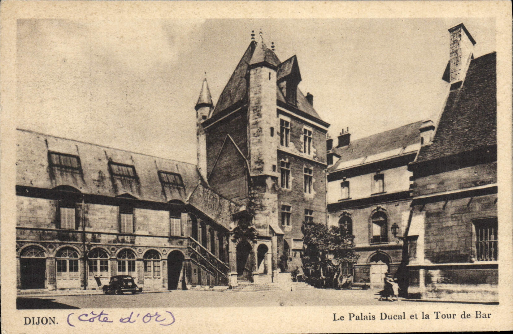 VINTAGE POSTCARD Dijon the Ducal Palate and the Tower of Bar