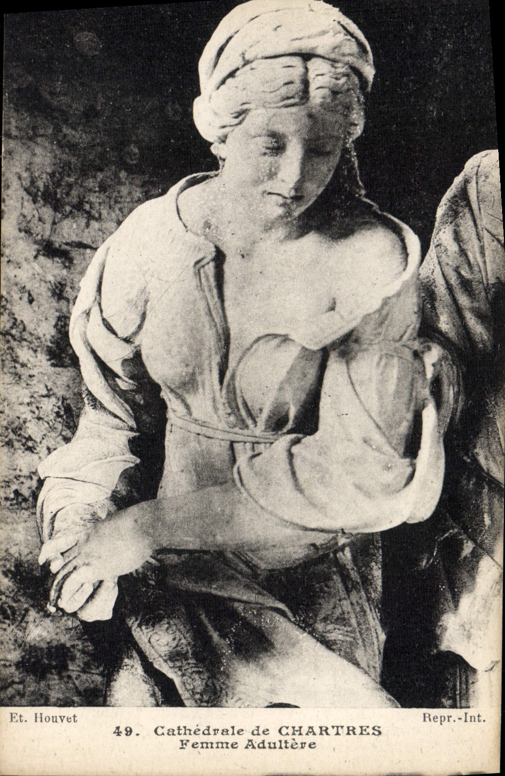 Catedral de la POSTAL de la VENDIMIA de la adúltera de Chartres