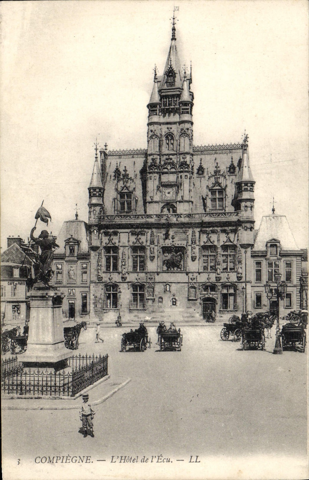 POSTAL Compiegne de la VENDIMIA el hotel del ECU